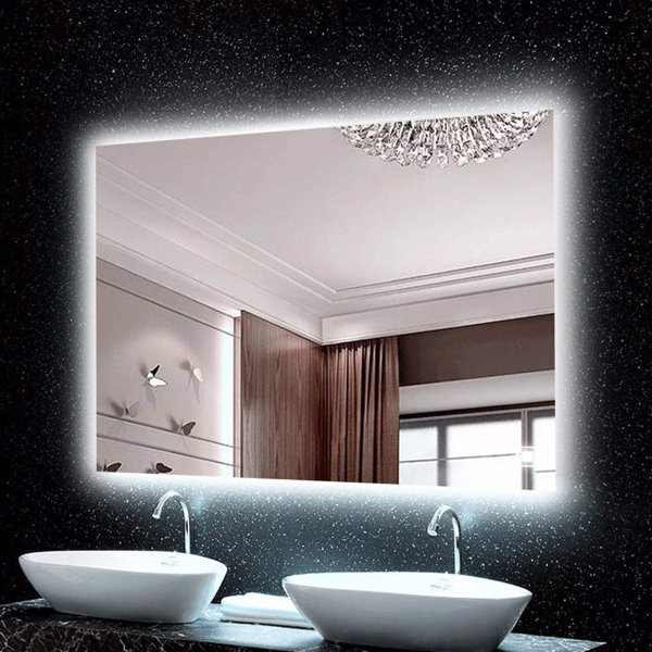 Orren Ellis Kaimee Frameless Lighted Bathroom/Vanity Mirror & Reviews